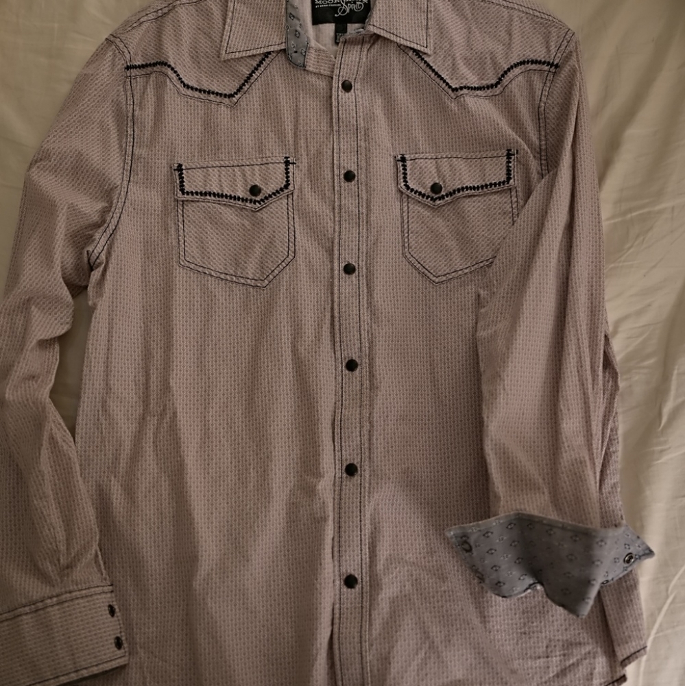 Men's Moonshine Spirit Western Snap Shirt- Size Medium